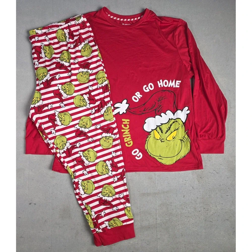 The Grinch Dr. Suess Pajama Set Men XXL Christmas Pants Long Sleeve Shirt
